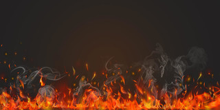 黑色简约手绘红色火焰燃烧烟雾展板背景